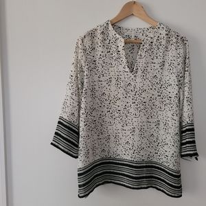VIOLET + CLAIRE BLACK & WHITE BLOUSE